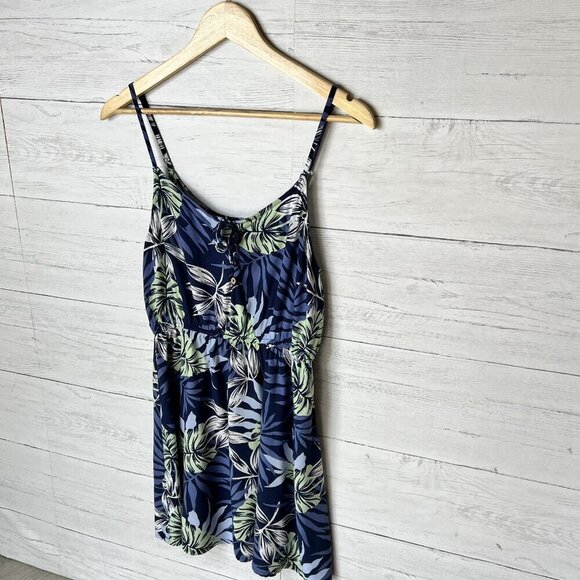 Roxy Dress Juniors Size Medium Blue & Green Everything Is Fine Strappy Mini - Picture 5 of 16